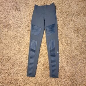 Alo Yoga Gray Leggings with Ribbed Panels Womems Size Xs
